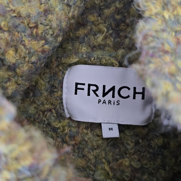 FRNCH Paris Multicolor Bouclé Mock Neck Sweater Size M - Picture 11 of 13